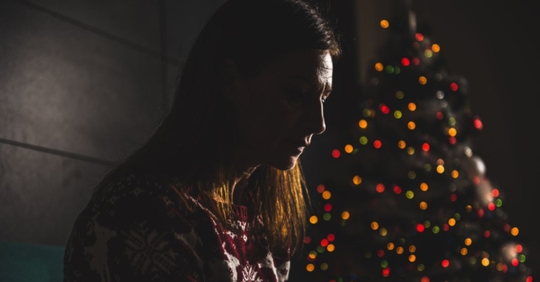 sad woman at Christmas